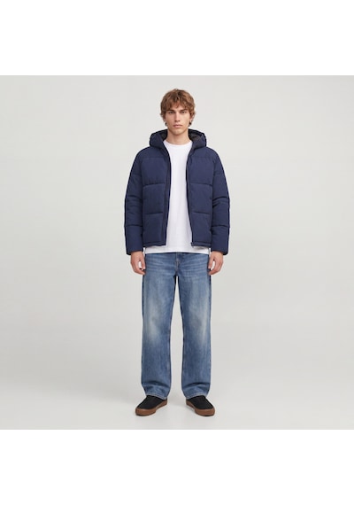 Jack & Jones Erkek Ayarlanabilir Bagcikli Kapüsonlu Puffer Ceket - Galaxy - 12303930 Sky Captain