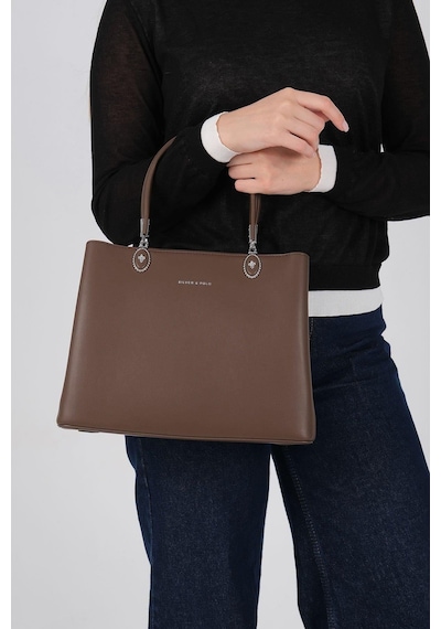 Silver Polo Sp1234 Kadın El Çantası Cilt Kahve-kahve