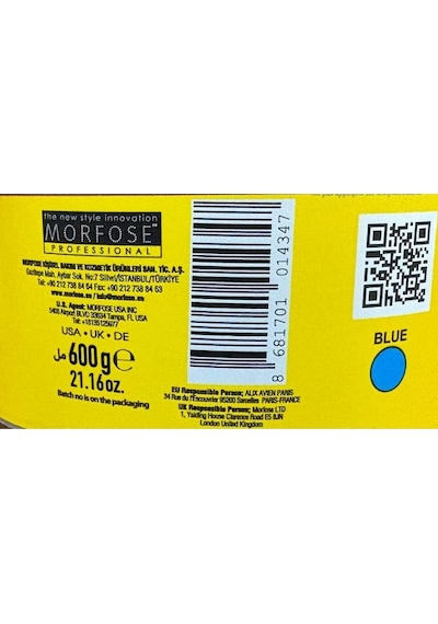 Morfose 9+ Tona Kadar Keratin Argan Jojoba Yağlı Mavi Pudra Toz Açıcı 600 Gr