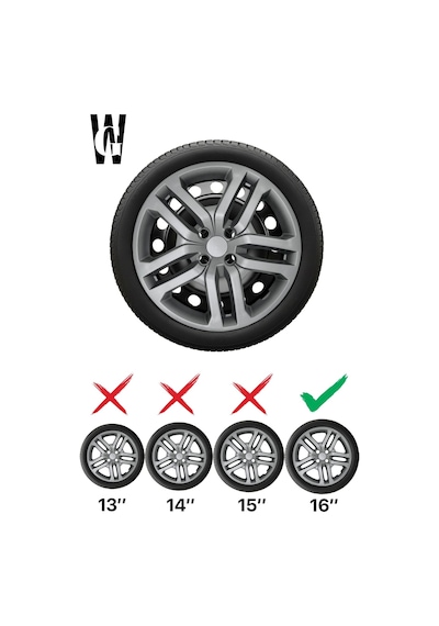 Renault Clio 16 İnç Jant Kapağı 4 Adet Gri G106