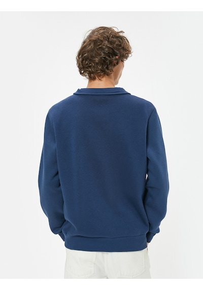 Koton Yarım Fermuarlı Yaka Sweatshirt Uzun Kollu Pamuk Karışımlı Lacivert 5wam70002mk Lacivert Koton Yarım Fermuarlı Yaka Sweatshirt Uzun Kollu Pamuk Karışımlı Lacivert 5wam70002mk Lacivert