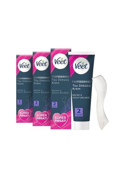 Ayrex Veet Professional Tüm Cilt Tipleri İçin Tüy Dökücü Krem, 600ml Süper Fırsat Paketi 3 X 200 Ml