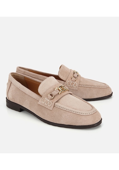 Hotiç Kadın Süet Deri Bej Toka Detaylı Klasik Loafer 01ayh321310a310 01ayh321310a310 Bej
