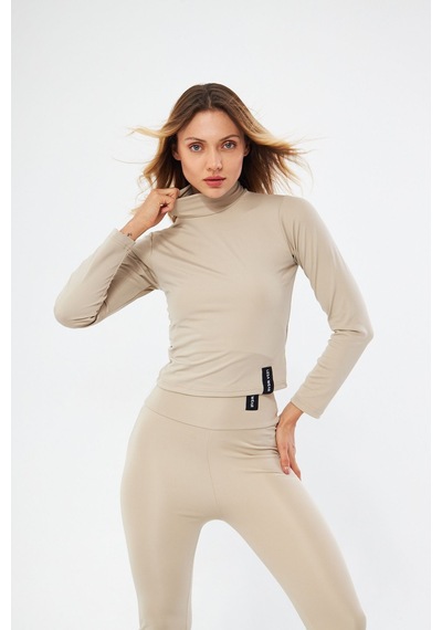 Lesa Wear Soft Touch Balıkçı Yaka Bluz Bej BEJ