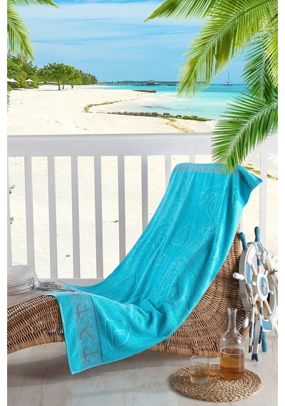 Paradise 70x140 Plaj Havlusu I Banyo Havlusu Turkuaz