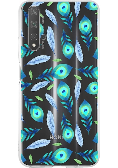 Huawei Nova 5t İle Uyumlu 1mm Slim Fit Nazar Boncuğu 3 Baskılı Şeffaf Kılıf Şeffaf