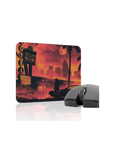 Hotline Miami Kaymaz Dikişli Kauçuk Oyuncu Mousepad V2 - 22x18 Gaming Mouse Pad Fare Altlığı