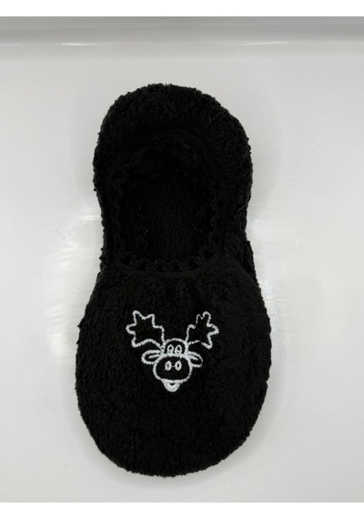 Ozzy Socks Kadın Siyah Geyik Desenli Uyku Patik Çorap 3'lü Paket Siyah