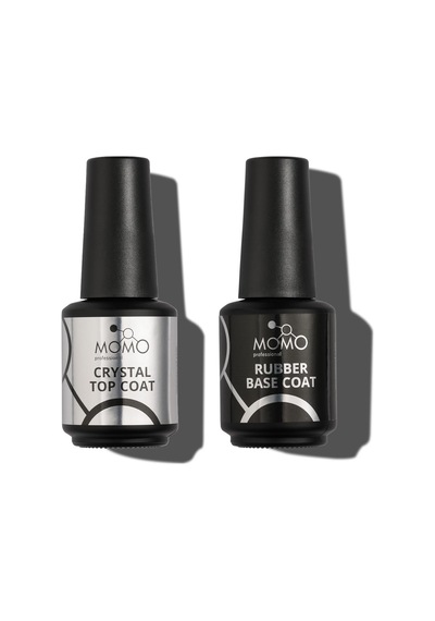 Kalıcı Oje Ve Protez Tırnak İçin 2 Li Set Rubber Base Coat 20 Ml, Crystal Top Coat 20 Ml Şeffaf