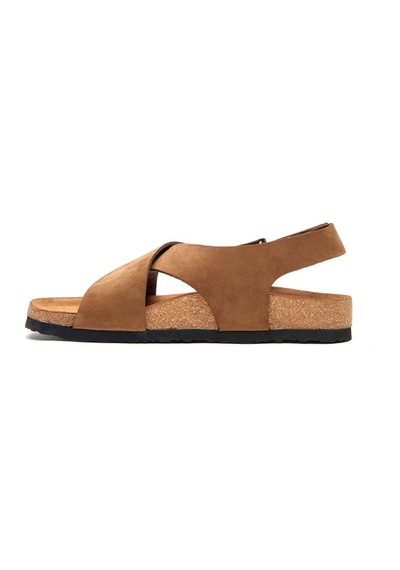 Comfortfusse Fayette - Erkek Ortopedik Hakiki Deri Sandalet Kum Nubuk Deri