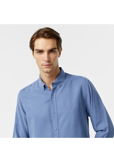Nautica Erkek Mavi Classic Fit Gömlek Çizgili W37232t Mavi