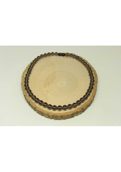 Duman Kuvars Taşı Kolye 8mm (Klipsli) Mor