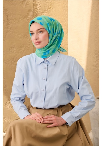 Silk Home Soft Eşarp 73098-10 Biskay Yeşili, Mavi, Açık Yeşil