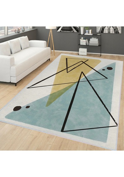 Rovigo Home Dijital Baskı Yıkanabilir Kaymaz Taban Salon Halısı  RVG1740 Çok Renkli