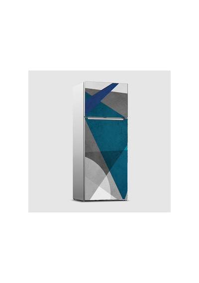 Mavi Geometrik Buzdolabı Kaplama Sticker Kendinden Yapışkanlı Folyo 75x200 Cm