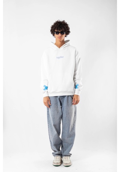 Tarzsokak Together Baskılı Oversize Unisex Beyaz