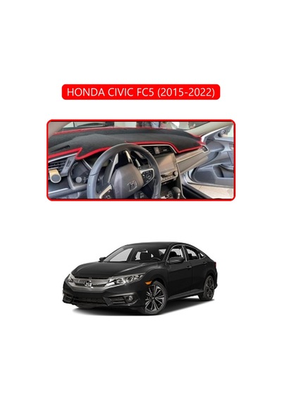 Honda Cıvıc Fc5 2015-2022torpido Koruma Halısı Kırmızı Kenar