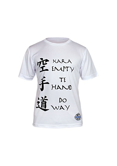 Dosmai Dijital Baskılı Karate Bisiklet Yaka Spor T-shirt Krt093 Beyaz