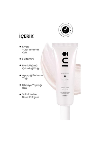 Pink Quartz Işıltılı Nemlendirici Makyaj Bazı Ve Yüz Kremi - 50ml Spf15 Saf Kolajen