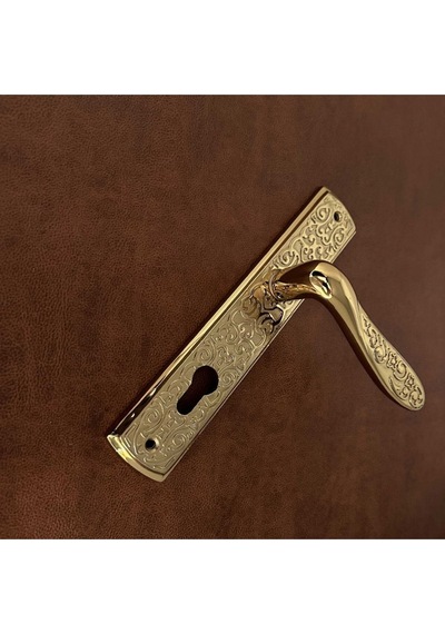 Özen Handles İmza Titanyum Zk19 Zamak Aynalı Yale Çelik Kapı Kolu 1 Takım