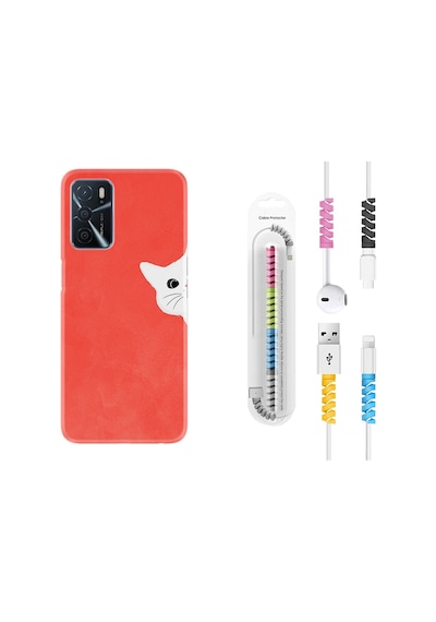 Oppo A16 Kılıf Kablo Koruyuculu Kedoş 1735