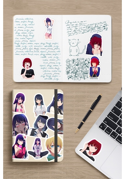 Oshi No Ko Anime Telefon Laptop Bullet Journal Yapışkanlı Folyo Sticker Paketi 25 Adet Çok Renkli