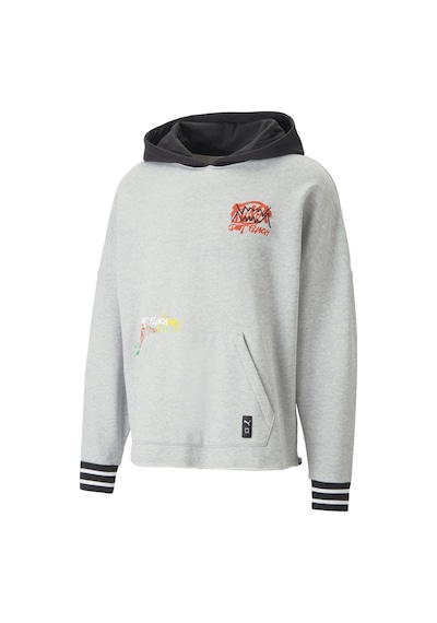 Puma Boroughs Erkek Gri Kapüşonlu Hoodie Gri
