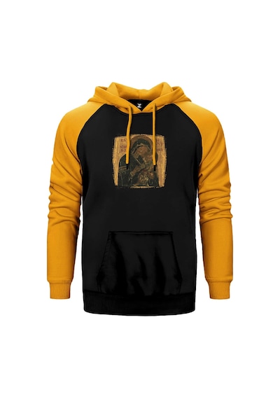 Batushka Panihida Sarı Renk Reglan Kol Kapşonlu Sweatshirt Sarı