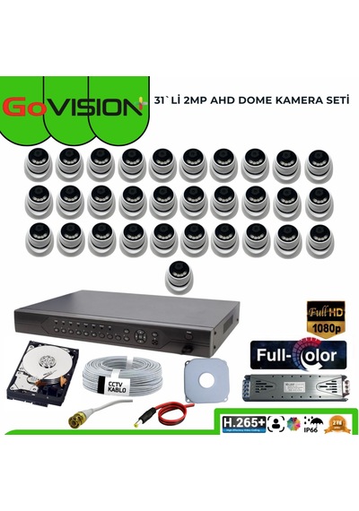 31 Li 2mp Full Color 3.6mm Lens 1080p Fullhd Warmled Ahd Dome Set