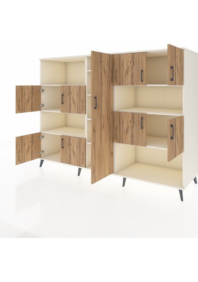 Kronos Dolap 10 Raflı 9 Kapaklı 220x59x163 Aytaşı-çam/aytaşı Aytaşı-çam/aytaşı
