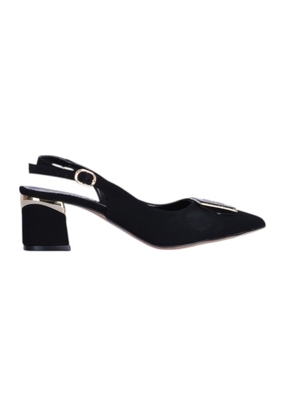 Esracan 2807 5cm Slingback Kadın Topuklu Ayakkabı siyah
