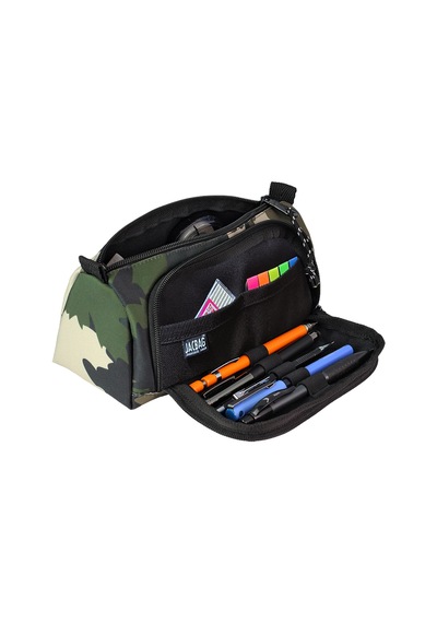 Jacbag Prime Xl-lastik Ayraçlı İki Bölmeli Kalem Kutusu Prime Xl-haki Camoflora renkli