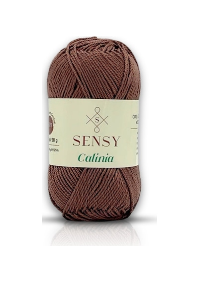 Sensy Calinia 100% Merserize Pamuk Örgü İpi, Dantel İpi, Tığ İpi, Giza Mısır Pamuğu İp Vizon