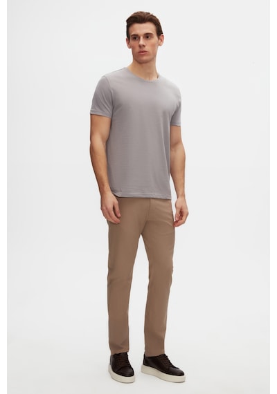 D's Damat Ds Damat Slim Fit Gri Bisiklet Yaka %100 Pamuklu Nefes Alabilen T-shirt 4hc141996753m 301