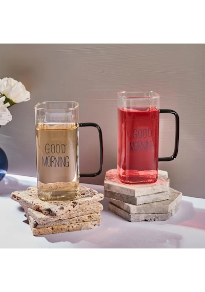 Perottii 15867 Cortes Morning 2'li Kupa - Şeffaf - 400 Ml Renkli