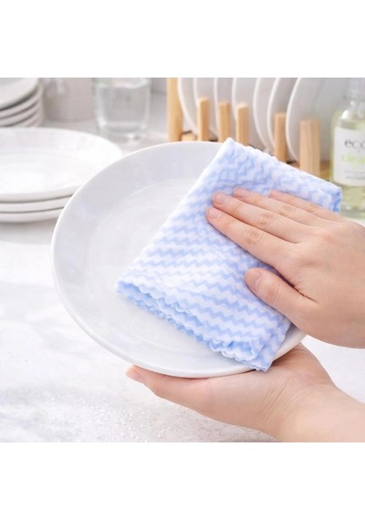 Mikrofiber Temizlik Bezi 5 Adet Zikzak Desenli 30x30 Cm Toz Ve Kurulama Bezi Bx-316509 Karışık