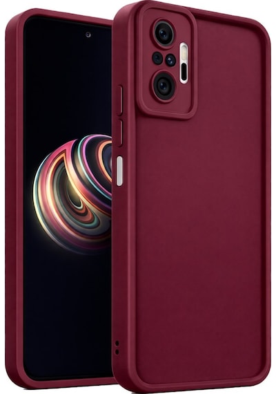 Mi Redmi Note 10 Pro Ve Redmi Note 10 Pro Max Uyumlu Kamera Çıkıntılı Mat Silikon Telefon Kılıfı Bordo