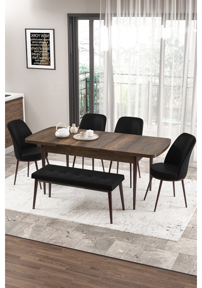 Canisa Concept Zen Serisi 80x132 Mdf Açılabilir Barok Ahşap Desen Masa Takımı 4 Siyah Sandalye Ve 1 Bench Barok Masa Sandalye Ve Bench Siyah Canisa Concept Zen Serisi 80x132 Mdf Açılabilir Barok Ahşap Desen Masa Takımı 4 Siyah Sandalye Ve 1 Bench Barok Masa Sandalye Ve Bench Siyah