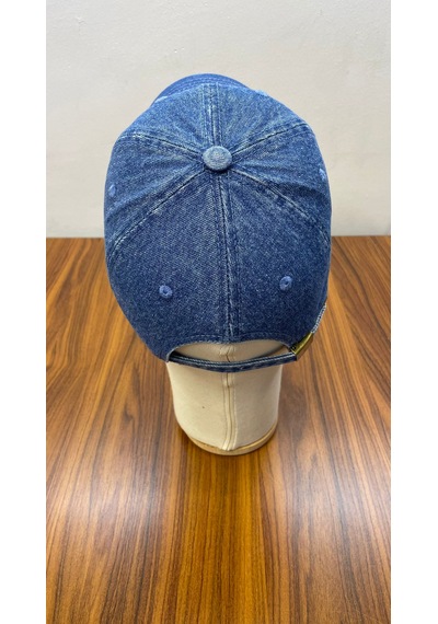 Denim Jean Kot Kumaş Vintage Yıkamalı Unisex Cap Şapka Kot Mavisi