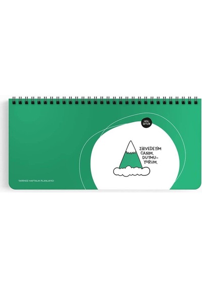 13x27cm Spiralli Planner Stickerli Planner - Zirvedeyim Canım Duymuyorum Yeşil -1