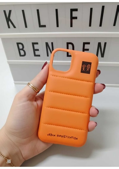 Apple Uyumlu iPhone 15 Puff Kılıf Modeli Turuncu