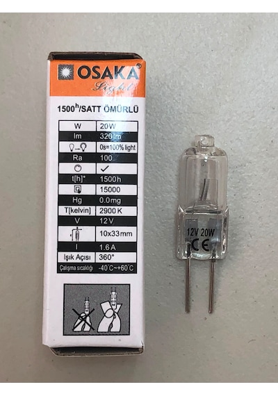 Osaka 20 Adet 12v 20w G4 Halojen Ampül
