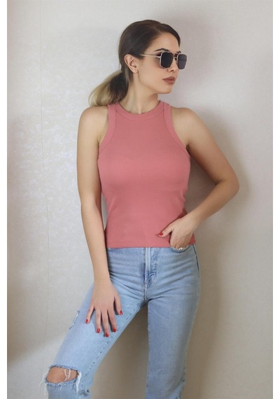 Ritnice Kadın Premium Doku Gülkurusu Fitilli Pamuklu Atlet