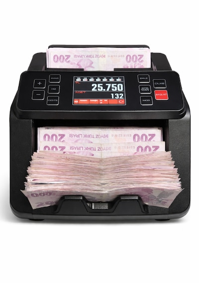 Sesli Karışık Para Sayma Makinesi Mıx 80, Tl Ve Euro Karışık Sayım - Dolar Adet Sayım Müşteri Ekranı
