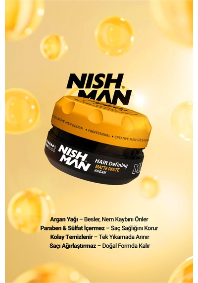 M1 Argan Özlü Mat Görünümlü Saç Şekillendirici Wax - 100 Ml