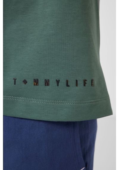 Tommylife Açık Yeşil Pamuklu Yumuşak Dokulu Oversize Basic Erkek Çocuk T-shirt - 11297 Yeşil