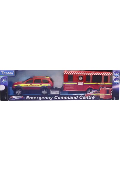 Kutulu Die Cast Metal Karavanlı İtfaiye Arabası