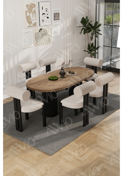Avvio Pofi Bohem 6'lı Metalsandalye 80x160 Mutfak Masa Takımı Yemek Masa Takımı Masa Sandalye Takımı Cafe Akça Masa Sandalye Siyah Kumaş Krem Avvio Pofi Bohem 6'lı Metalsandalye 80x160 Mutfak Masa Takımı Yemek Masa Takımı Masa Sandalye Takımı Cafe Akça Masa Sandalye Siyah Kumaş Krem