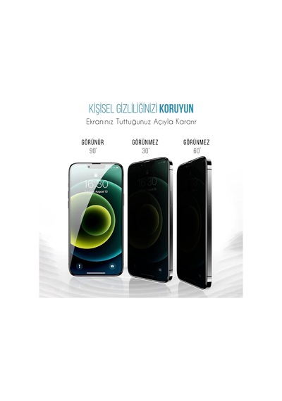 İphone 13 / 13 Pro / 14 / 16e / 17e İle Uyumlu Hayalet Ekran Koruyucu Yandan Görünmez Gizli Kurulum Kitli Camın Altında Toz Bırakmayan Darbelere Karşı Ekstra Dayanıklı Kırılmaz Cam Koruma