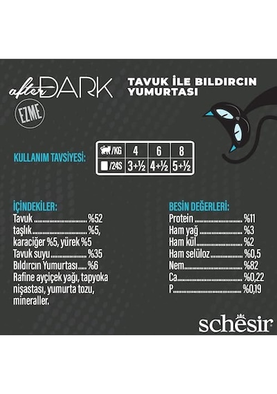 Tr After Dark Tavuk İle Bıldırcın Yumurtası Pate Yetişkin Kedi Konservesi 80g